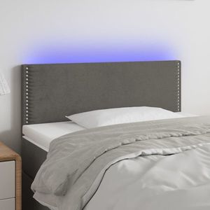 vidaXL Tăblie de pat cu LED, gri închis, 90x5x78/88 cm, catifea imagine