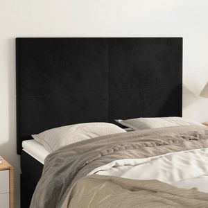 vidaXL Tăblii de pat, 4 buc, negru, 72x5x78/88 cm, catifea imagine