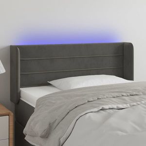 vidaXL Tăblie de pat cu LED, gri închis, 83x16x78/88 cm, catifea imagine