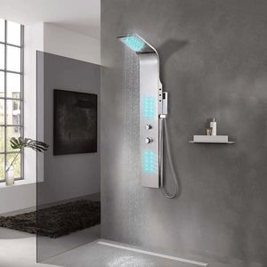 vidaXL Sistem panou de duș curbat, oțel inoxidabil imagine