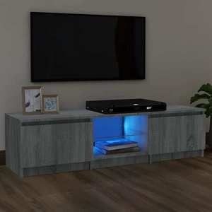 vidaXL Comodă TV cu lumini LED, gri sonoma, 140x40x35, 5 cm imagine