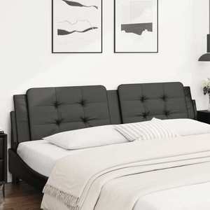 vidaXL Pernă pentru tăblie pat, negru, 200 cm, piele artificială imagine