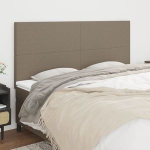 vidaXL Tăblii de pat, 4 buc, gri taupe, 100x5x78/88 cm, textil imagine