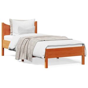 vidaXL Cadru de pat, maro ceruit, 100x200 cm, lemn masiv de pin imagine