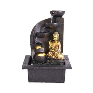 Fantana decorativa Buddha right, 21.5x18x30 cm, poliston, negru imagine