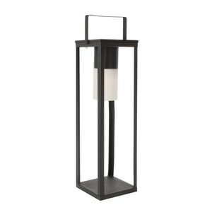 Lampa solara cu agatatoare LED Square, Bizzotto, 20 x 20 x 75 cm, otel, negru imagine