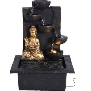 Fantana decorativa Buddha left, 21.5x18x30 cm, poliston, negru imagine