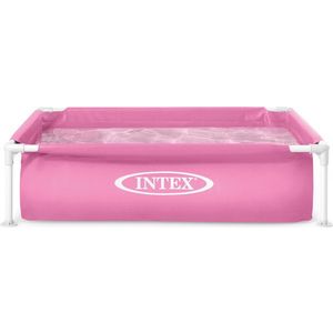 Piscina cu cadru metalic pentru copii Mini Frame, Intex, 342 litri, 122x122x30 cm, roz imagine