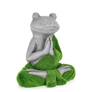 Decoratiune de gradina Sitting Yoga Frog, Bizzotto, 35x23x28 cm, magneziu, Verde imagine