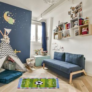 Covor camera copii Baby Colortech, Emmevi, model teren fotbal, 75x130 cm imagine