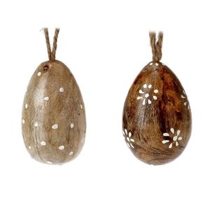 Decoratiune in forma de ou din lemn 4x7 cm - modele diverse imagine