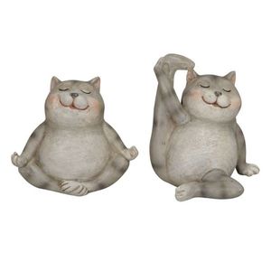 Decoratiune Yoga Cat gri 10x8x10 cm - modele diverse imagine