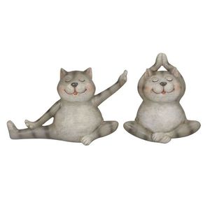 Decoratiune Yoga Cat gri 21x10x14 cm - modele diverse imagine
