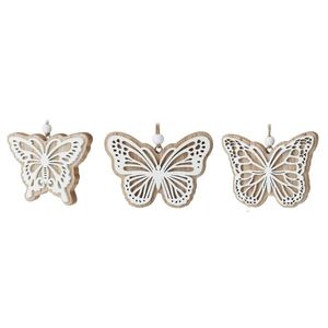 Decoratiune in forma de fluture cu aspect de lemn natur 8x11 cm - modele diverse imagine