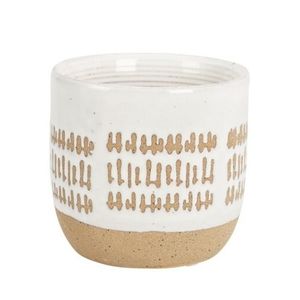 Ghiveci Boho din ceramica alb 11x10.5 cm imagine