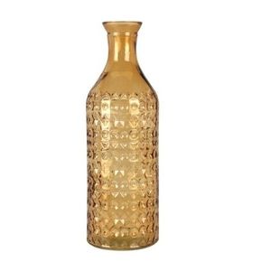 Vaza Ofelia din sticla galben 10x30 cm imagine