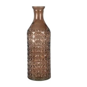 Vaza Ofelia din sticla maro 10x30 cm imagine