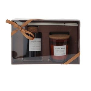 Set parfum de camera si lumanare parfumata Sandalwood amber 22x14 cm imagine