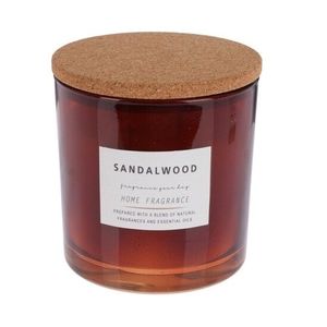 Lumanare parfumata Sandalwood recipient sticla amber 10x10 cm imagine