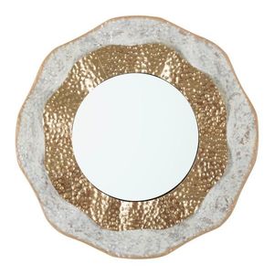 Oglinda decorativa Shai Light, Mauro Ferretti, 54.5 cm, fier, auriu imagine
