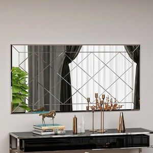 Oglinda decorativa, Siam, Pauli, 60x120x2.2 cm, MDF , Alb imagine