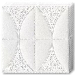 Set 10x Tapet 3D Teno®, suprafata acoperire 4.9 mp, autoadeziv, Model Floral, 70x70 cm, alb imagine