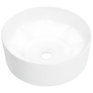 Chiuvetă ceramică pentru baie, rotundă, alb imagine