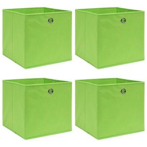 vidaXL Cutii de depozitare, 4 buc., verde, 32x32x32 cm, textil imagine
