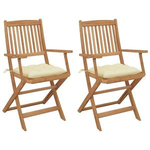 vidaXL Perne de scaun, 2 buc., alb crem, 40 x 40 x 7 cm, textil imagine
