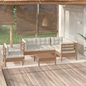 vidaXL Set mobilier grădină cu perne, 6 piese, maro miere, lemn de pin imagine