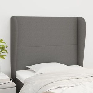 vidaXL Tăblie de pat cu aripioare gri închis 83x23x118/128 cm textil imagine