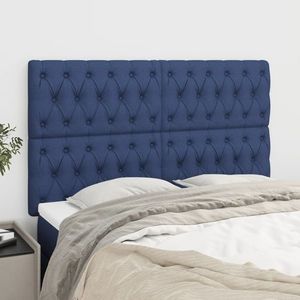 vidaXL Tăblii de pat, 4 buc, albastru, 80x7x78/88 cm, textil imagine