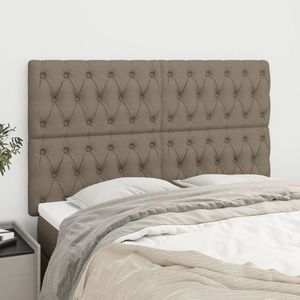 vidaXL Tăblii de pat, 4 buc, gri taupe, 72x7x78/88 cm, textil imagine