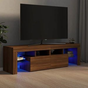 vidaXL Comodă TV cu lumini LED, stejar maro, 140x36, 5x40 cm imagine