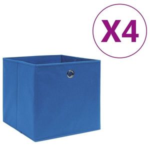 vidaXL Cutii depozitare, 4 buc., albastru, 28x28x28 cm, textil nețesut imagine