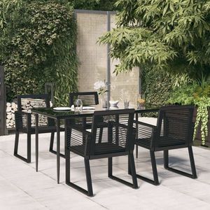 vidaXL Set mobilier de grădină, 5 piese, negru, ratan PVC imagine