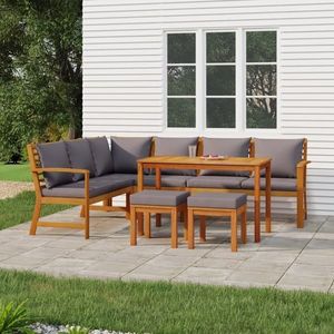 vidaXL Set mobilier de grădină cu perne, 7 piese, lemn masiv de acacia imagine