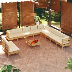 vidaXL Set mobilier grădină cu perne 12 piese maro miere lemn de pin imagine