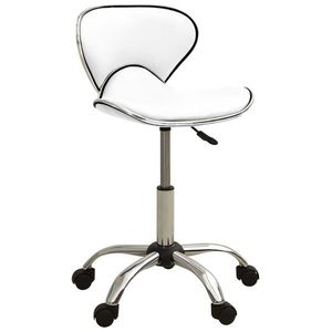 vidaXL Scaun de birou, alb, piele ecologică imagine
