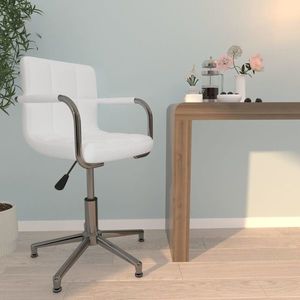 vidaXL Scaun de birou pivotant, alb, piele ecologică imagine