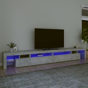 vidaXL Comodă TV cu lumini LED, gri beton, 290x36, 5x40 cm imagine