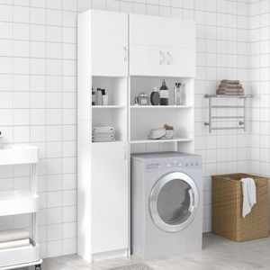 vidaXL Set dulap mașină de spălat, alb, lemn prelucrat imagine