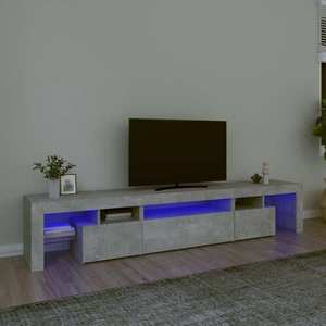 vidaXL Comodă TV cu lumini LED, gri beton, 215x36, 5x40cm imagine