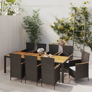 vidaXL Set mobilier grădină din poliratan, 8 piese, negru imagine