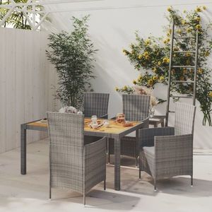 vidaXL Set mobilier de grădină cu perne 4 piese gri închis poliratan imagine