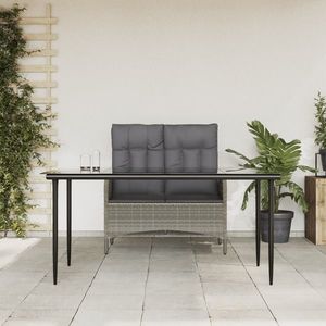vidaXL Set mobilier de grădină cu perne, 2 piese, gri, poliratan imagine