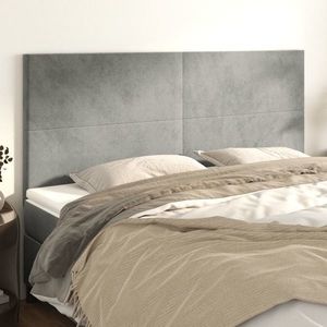 vidaXL Tăblii de pat, 4 buc, gri deschis, 80x5x78/88 cm, catifea imagine