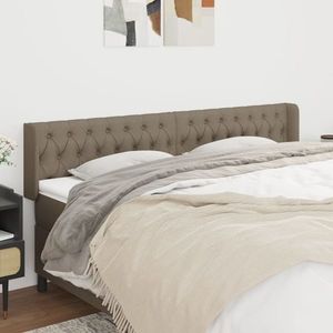 vidaXL Tăblie de pat cu aripioare gri taupe 183x16x78/88 cm textil imagine