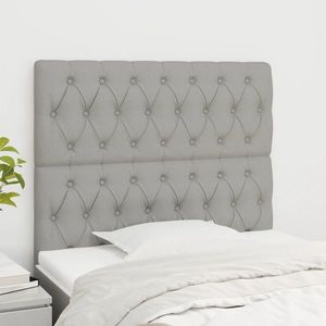 vidaXL Tăblii de pat, 2 buc, gri deschis, 90x7x78/88 cm, textil imagine