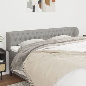 vidaXL Tăblie de pat cu aripioare gri deschis 183x23x78/88 cm textil imagine